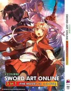 SWORD ART ONLINE THE MOVIE 1-3 + 2 OVA ANIME DVD ENGLISH DUBBED REGION ALL - Picture 1 of 5