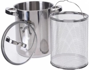 Kochtopf Spargeltopf Nudeltopf 4Liter Edelstahl Einsatzsieb Suppe Kochen Spargel - Bild 1 von 8