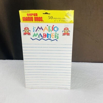 NEW & SEALED! Vtg 1989 Super Mario Bros. 2 Madness Nintendo Memo Notepad RARE! - Image 1 of 4