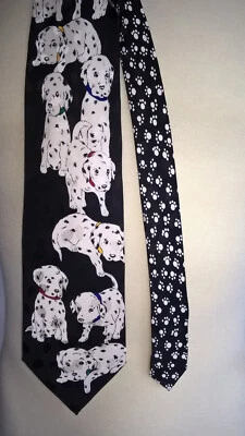 Corbata Addiction 100 % seda 58" Dalmation Puppies película de dibujos animados de Disney Hollywood Foto 1 de 4
