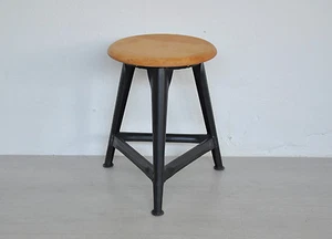 Werkstatthocker Stool Industriehocker Bauhaus Vintage Loft Tabouret Hocker - Bild 1 von 8