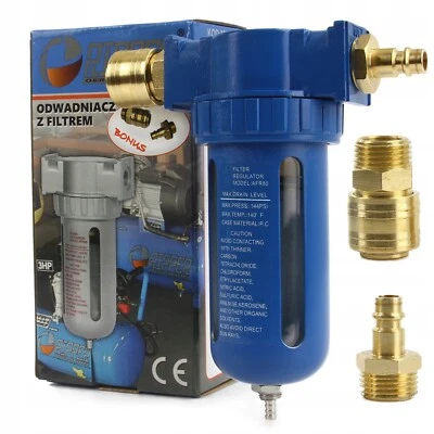 MARPOL Druckluft Wartungseinheit Wasserabscheider Filter für Kompressor 1/2" +Kupplunge