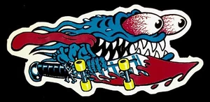 SANTA CRUZ STICKER "SLASHER SKATE" 4 3/4 X 2 1/8" GLOSSY - Picture 1 of 1