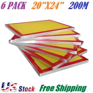 6/PACK Aluminum Frame Silk Screen Printing Screens 20 x 24 Inch 200 Mesh Count - Picture 1 of 8