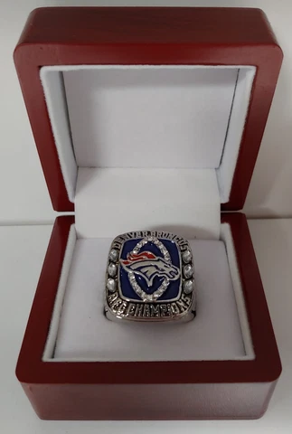 Peyton Manning - 2013 Denver Broncos AFC Championship Ring With Wood Display Box Cover