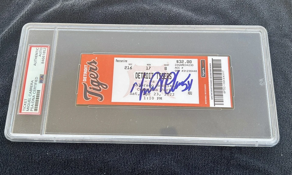 DETROIT TIGERS MIGUEL CABRERA SIGNED 3000 HIT TICKET PSA/DNA COA AUTHENTIC AUTO - Image 1 of 1