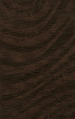 Brown Transitional Hand Hooked Swirls Stripes Lines Area Rug Abstract DV12 - Image 1 of 2