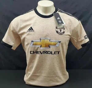 Adidas Manchester United 19/20 Away Jersey, Beige/Black, Size M - Afbeelding 1 van 12
