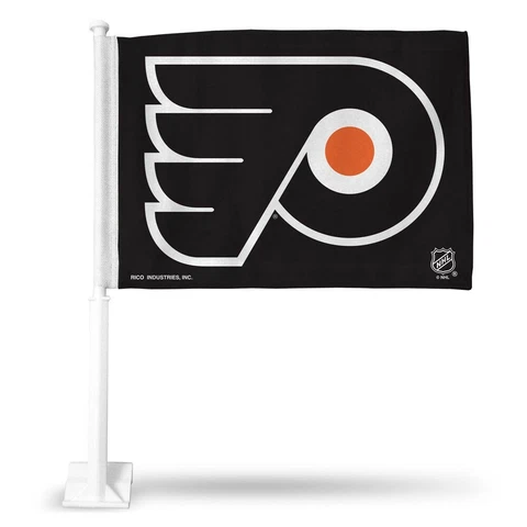 PHILADELPHIA FLYERS NHL DOUBLE SIDED TEAM LOGO 20" CAR FLAG FREE SHIPPING Cover