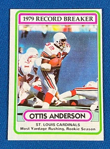1980 Topps Ottis Anderson Record Breaker Football Card #1 EX St Louis Cardinals - Picture 1 of 2