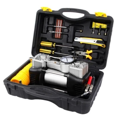 MINI COMPRESSORE 12V AUTO MOTO CAMPER GONFIA RUOTE 150PSI KIT RIPARAZIONE GOMME - Image 1 of 4