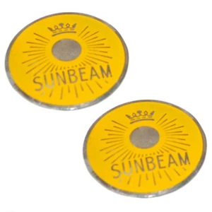 Pair Yellow Sunbeam Monogram S7 S8 Motorcycle Petrol Tank Badge Set - Picture 1 of 4