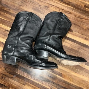 Damengröße 12 B Tony Lama Stiefel komplett schwarz Katzenpfote Cowgirl-Stiefel - Bild 1 von 13