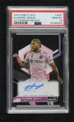 2023 Topps Finest MLS Black Refractor /10 DeAndre Yedlin PSA 10 GEM MT Auto - Image 1 of 2