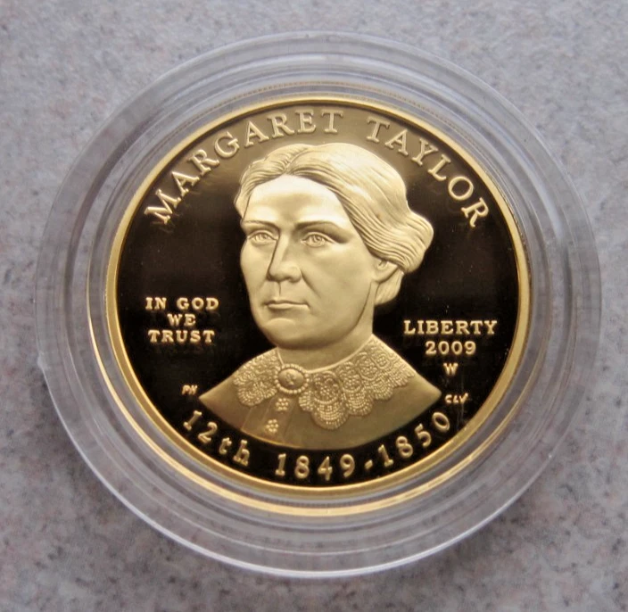2009-W MARGARET TAYLOR $10 GOLD PF COIN FIRST SPOUSE SERIES; ORIGINAL MINT PKG. - Image 1 of 4