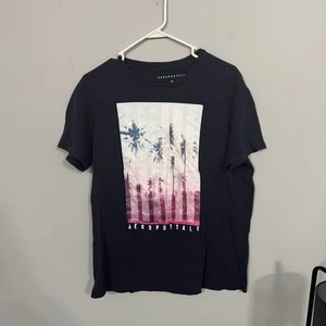 Aeropostale Palmen in USA T-Shirt Herren Größe Medium Sterne & Streifen Baumwolle - Bild 1 von 7