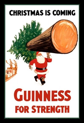 Guinness Strength - Se acerca la Navidad - Lona estirada de Papá Noel - ENVÍO GRATUITO Foto 1 de 3
