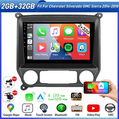 Radio estéreo de auto Android13 para Chevy Silverado GMC Sierra 2014-2018 Carplay MIC Foto 1 de 4