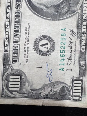 100 dollar Bill  1974 Series - Image 1 of 4