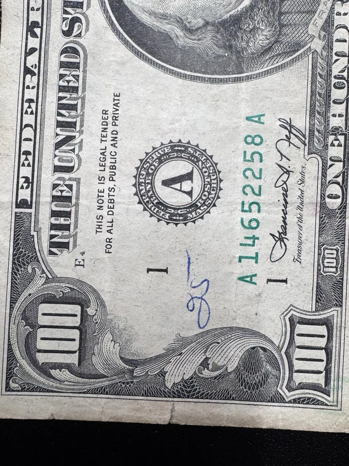 100 dollar Bill  1974 Series - Image 1 of 4