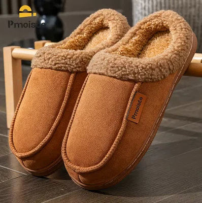 Zapatillas de casa de invierno para hombre mullidas forradas antideslizantes Foto 1 de 4