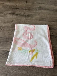 Cloud Island Muslin Baby Blanket -You are Loved- Pink Pom Poms - Picture 1 of 3