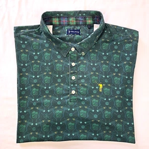 William Murray Golf Poloshirt Whisky & Zigarren Allover Print Grün Herren 2XL - Bild 1 von 18