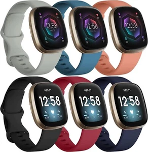 For Fitbit Versa 4/3, Sense 1/2 Soft Silicone Wrist Strap Replacement Watch Band - Picture 1 of 13
