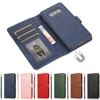 For Samsung Galaxy S10e/S10/S9/S8+ Removable Leather Wallet Case Card Flip Cover - Image 1 of 4