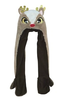 Sombrero y manopla de reno juvenil talla única marrón  Foto 1 de 4