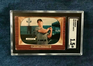 1955 BOWMAN #202 MICKEY MANTLE 3RD YEAR SGC 1.5 FAIR HALL OF FAME LEGEND CLASSIC - Picture 1 of 4