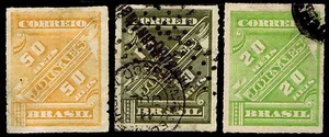 SELLOS DE PERIÓDICO BRASIL #P3 Y P10-11 1889 - USADOS - EN MUY BUEN ESTADO - $15.00 (ESP#2261) - Imagen 1 de 1