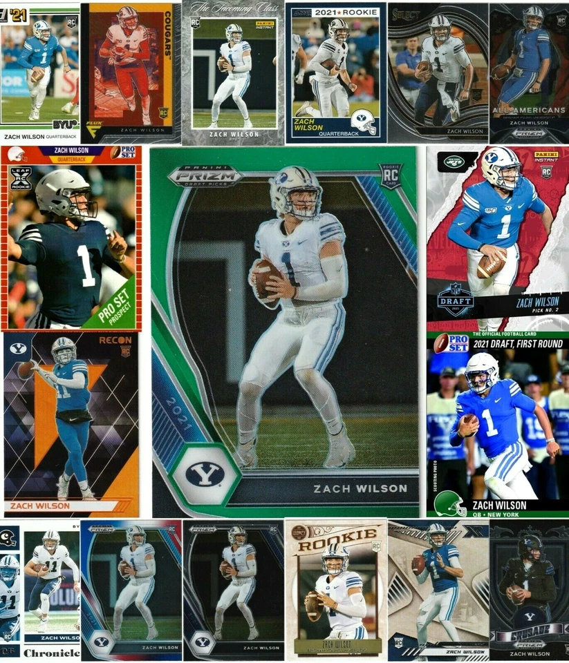 2021 ZACH WILSON ROOKIE CARD SINGLES YOU PICK FROM LIST JETS PANINI PRIZMS MORE - Image 1 of 1
