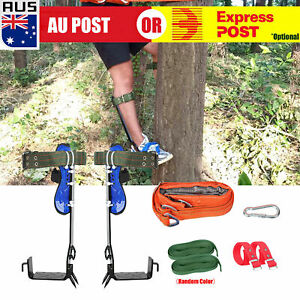 Safety Tree Climbing Spike Set 2 Gear Survival Hunting Tool With Safety Belt AU