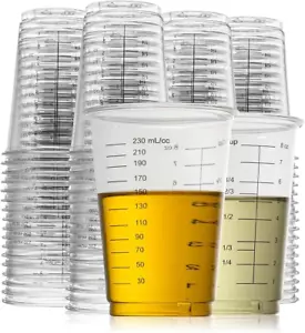 50 Disposable Measuring Cups - 8 Oz | Mixing Cups for Epoxy Resin | Plastic Liqu - Picture 1 of 12
