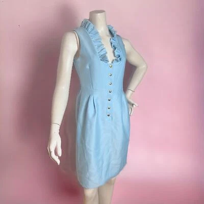 Vestido de novia Camilyn Beth estilo años 60 con volantes azul claro talla 8 Foto 1 de 4