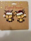 Baby Deer Rudolph Red Nose Reindeer Holiday Christmas Earring Gift Cute New 