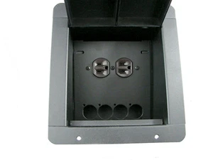 PROCRAFT FPMU-1DUP4X-BK Recessed Stage Pocket / Floor Box 1 AC + 4 "D" punches - Picture 1 of 7