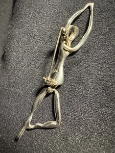925 Sterling Silver Vintage Modernist Ballerina Figure Brooch Pin Mexico - Picture 1 of 5