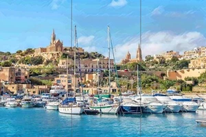 Mosaik Keramik Tafel von Gozo Malta Gemälde Backsplash Fliese Wandbild Wandkunst - Bild 1 von 3