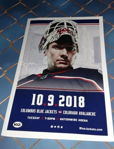 2018-19 Sergei Bobrovsky Columbus Blue Jackets Game Day MatchUp Poster 10/9/2018 Cover