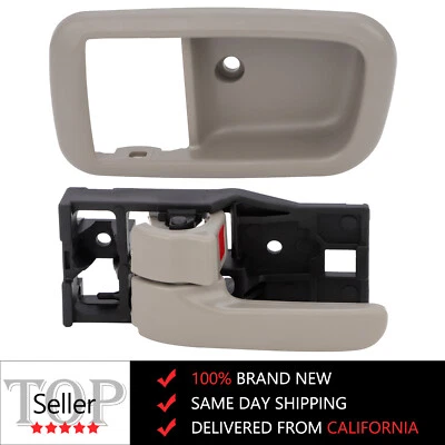 Gray Inside Inner Front Left Side Door Handle w Bezel For Toyota Tundra 00-06 Foto 1 de 4