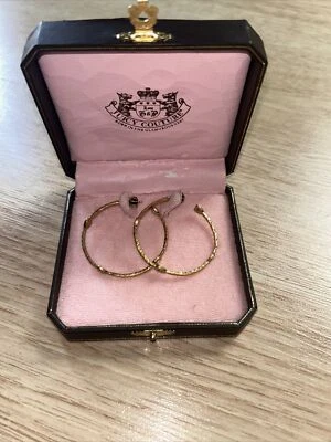 JUICY COUTURE Women’s E-Gold Heart Studded Hoops YJRU4022 With Case - Image 1 of 4