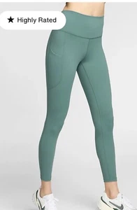 Women Nike Gentle Support High-Waisted 7/8 Leggings Pocket Green - Picture 1 of 8