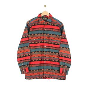 Gelert Fleece Shirt Retro Style Aztec Print Long Sleeve Regular Fit Size S