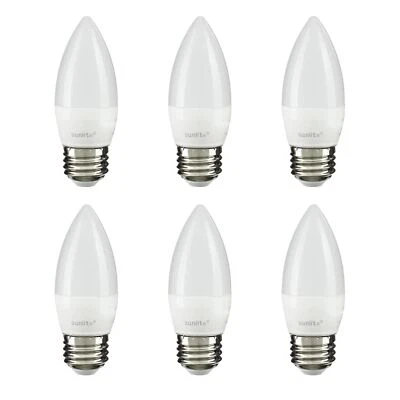 6 Pack Dimmable LED Torpedo Tip Bulbs 2700K Soft White E26 7W Equivalent 60W - Image 1 of 4