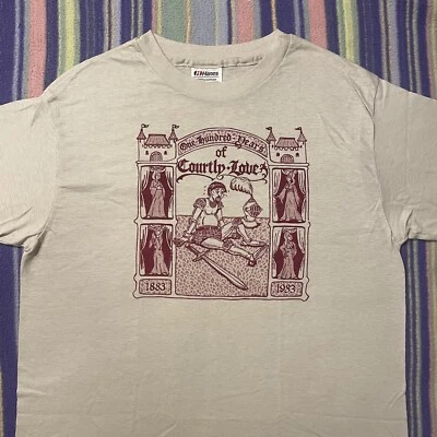 1983 Renaissance Fair T-Shirt VINTAGE Ren Faire ONE HUNDRED YEARS COURTLY LOVE - Image 1 of 4