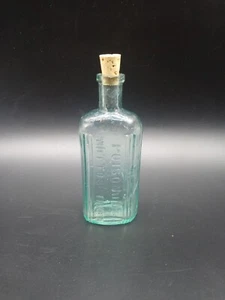 Antique Bottle poisonous Not To Be Taken 4 Ounce 14cm clear glass embossed flask - Picture 1 of 6