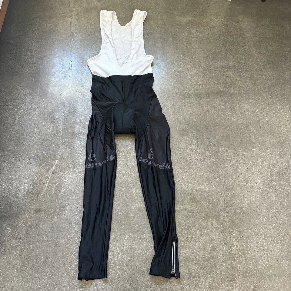 Traje corporal Castelli E cervelo baberos pierna completa negro blanco acolchado equipo de ciclismo talla XL Foto 1 de 4