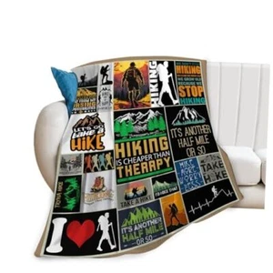 Blanket for Boys Men Girls Women Hiker Gifts Campsite Throw 50"x40" Hiking - Picture 1 of 8